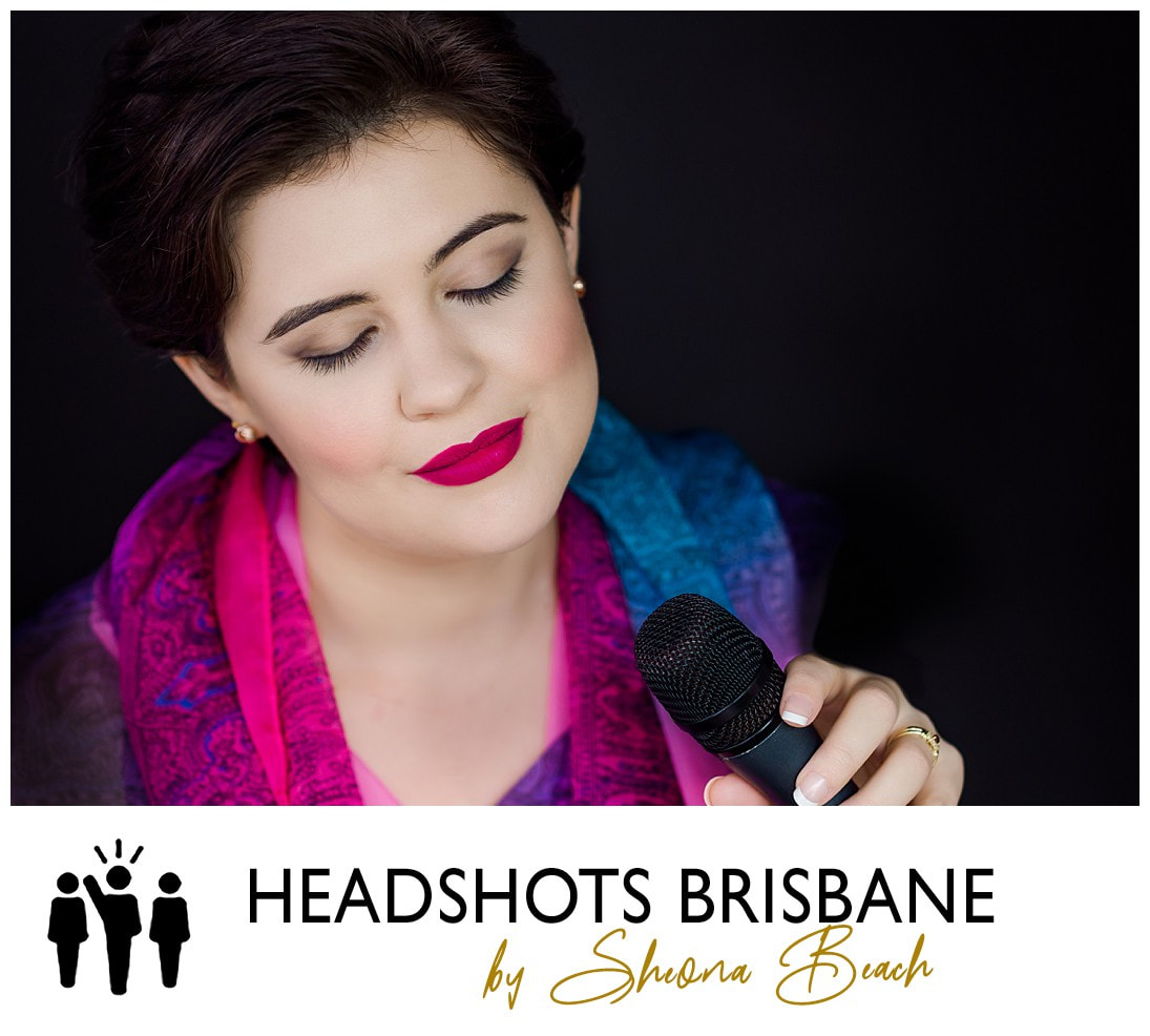 Portrait photo of a jazz singer by Brisbane Headshot photographer, Sheona Beach